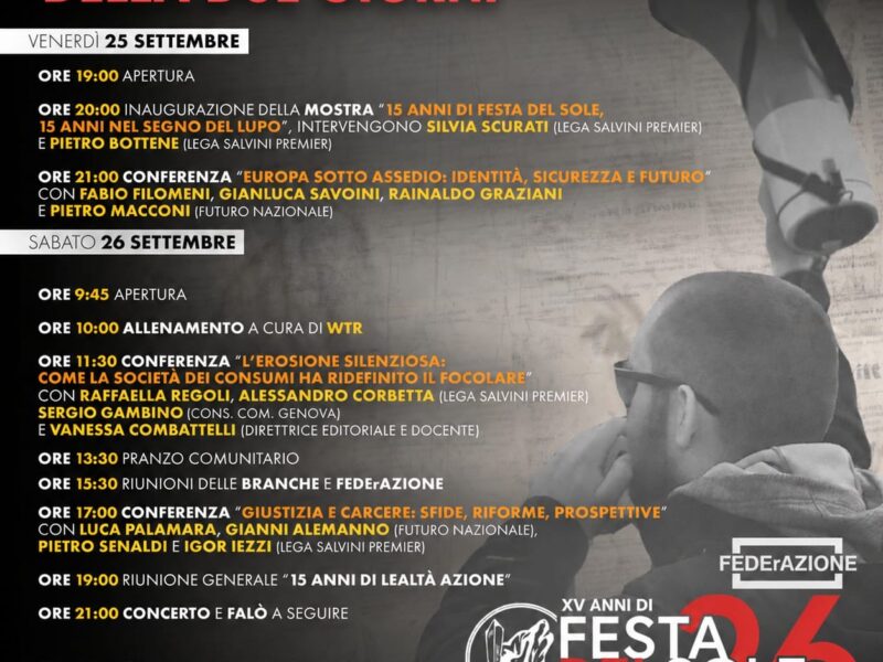 Festa del Sole 2026: il programma della due giorni